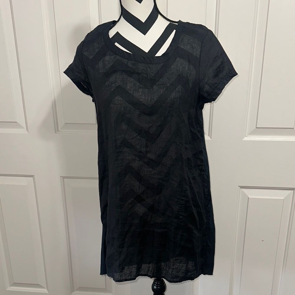 CP SHADES Black Linen Tunic/Mini Dress
